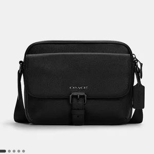 Black Pebble Leather Coach Bag